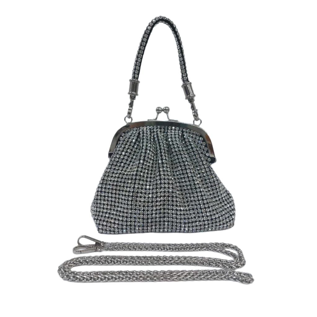 Bolsa De Mão Cristais Strass Fecho Kiss/da Vovó