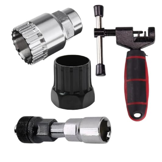 Kit 4 Ferramentas Chaves de Reparação Para Bike Extratora Saca Corrente Catraca Nova