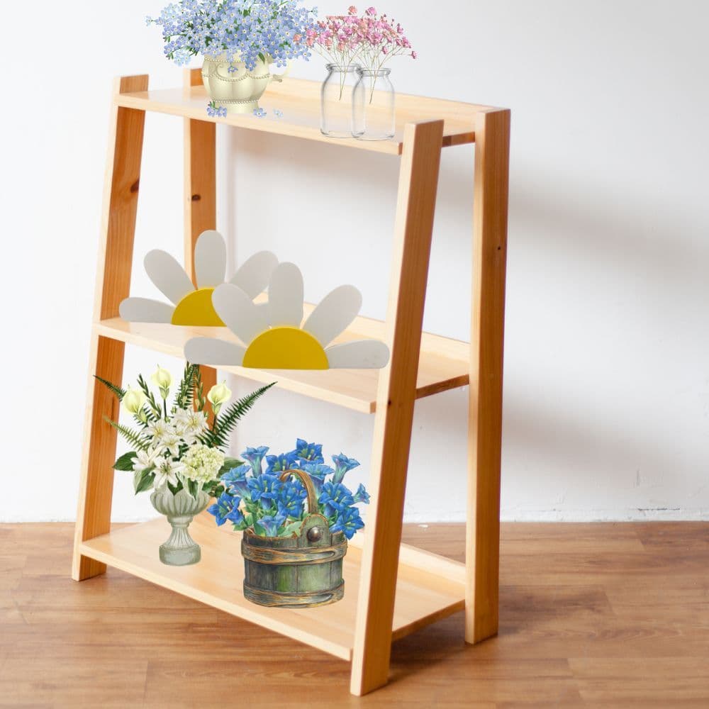 Dupla flor em mdf meia margarida para mesa 25 cm
