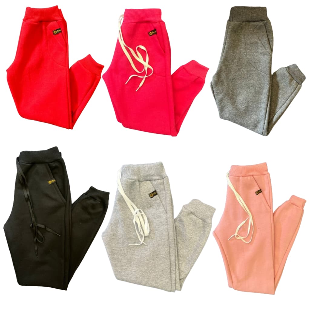 KIT 3 Calças de Moletom Frio Inverno Escolar estilo Juvenil Menina