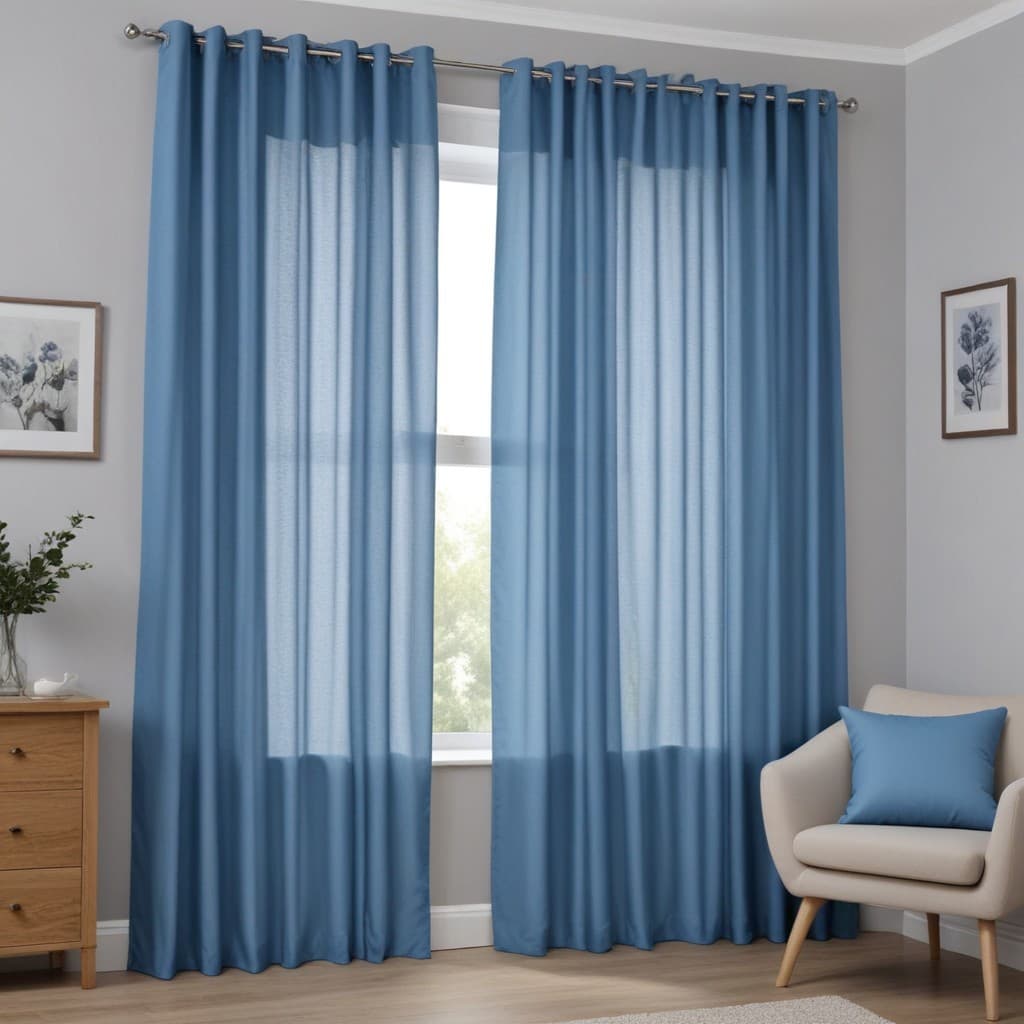 Cortina Sala e Quarto Lisa Azul Bebê - 300x280 / 300x250 / 300x230