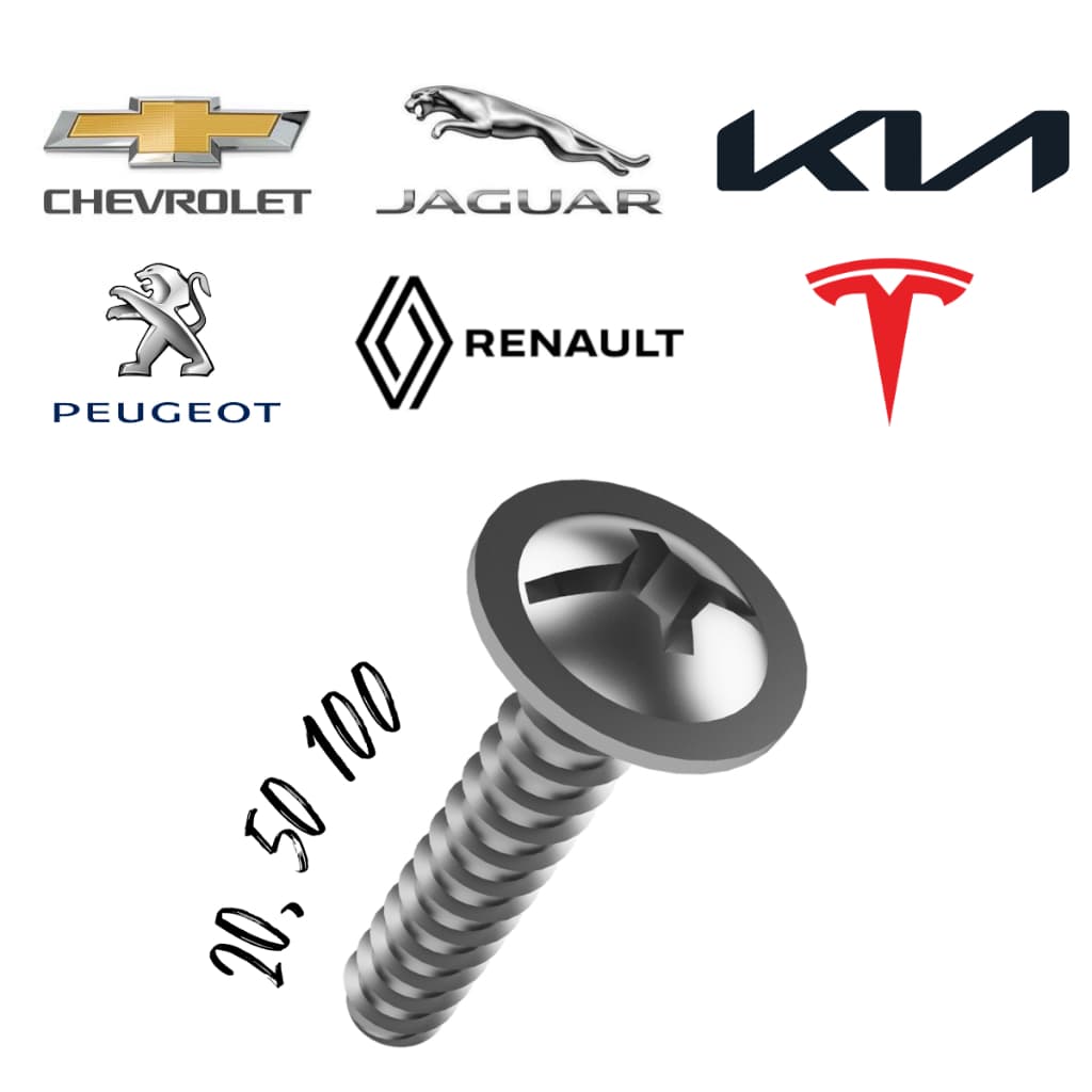 Kit 20, 50 ou 100 Parafusos Automotivos 4,2x22 Chevrolet, Fiat Peugeot, Renault, Kia