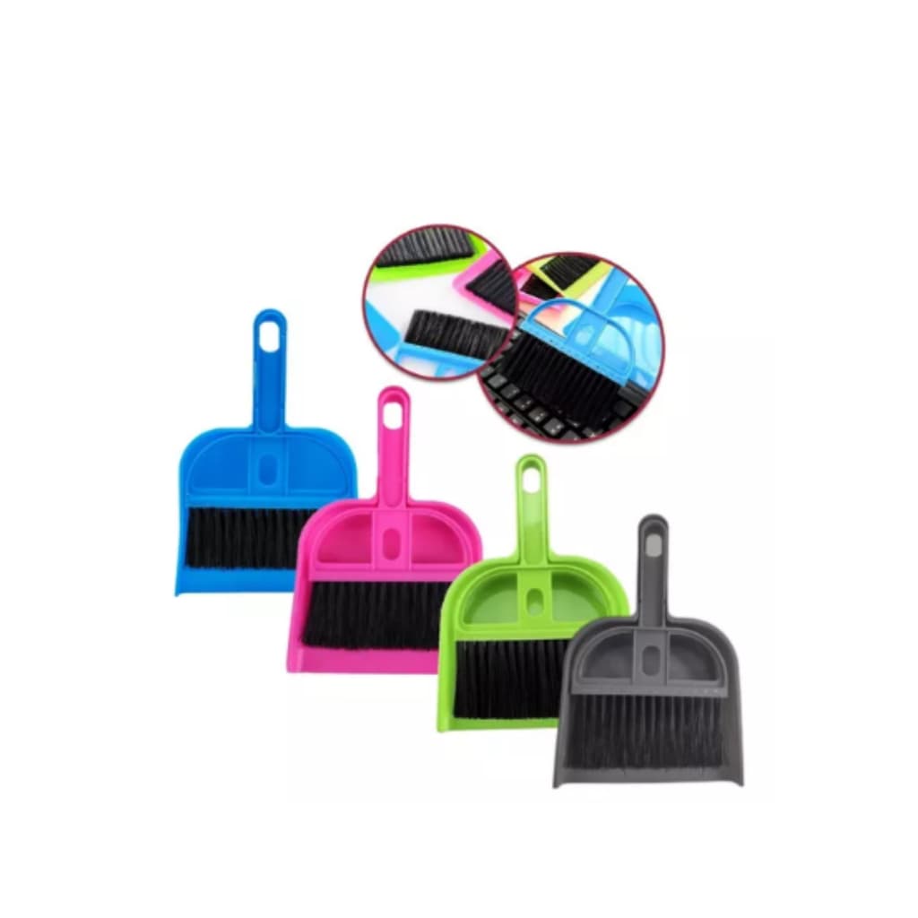 Kit Vassoura com pá Kit Mini Vassoura E Pá Para Mesas Teclados Armários Limpeza