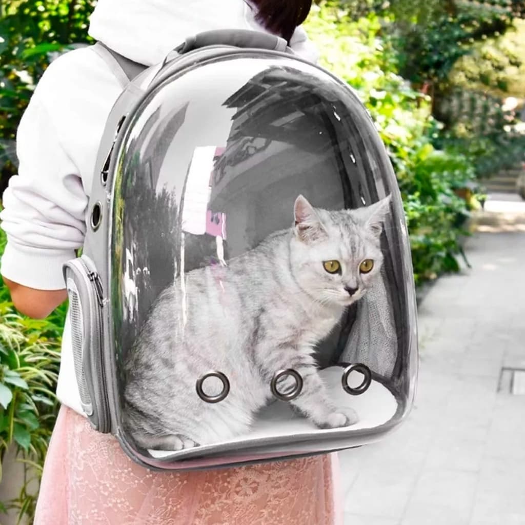 Mochila de Transporte Pet com Visão Panorâmica – Conforto e Segurança para Gatos e Cachorros