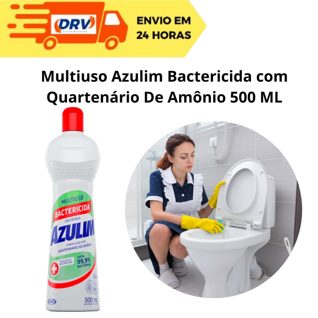 Multiuso Azulim Bactericida Com Quaternário De Amonio 500 ML- Ação Bactericida -Suave Perfume