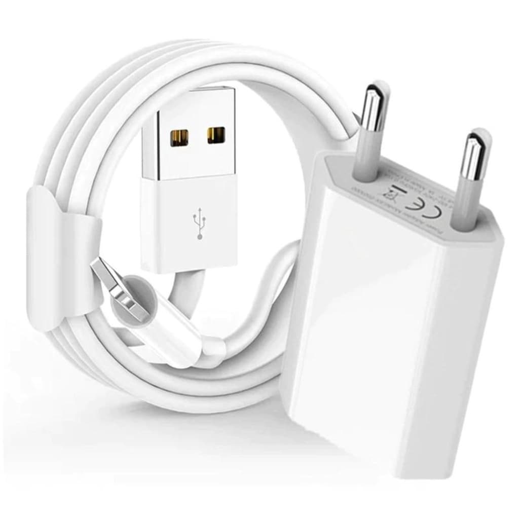 Kit Carregador Cabo Usb Rápido Europeu Para iPhone 5/6/7/8/X/11/12 Pro Max