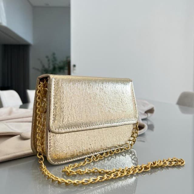 Bolsa Dourada Feminina Festa Casamento Aniversário Pequena Envio Imediato