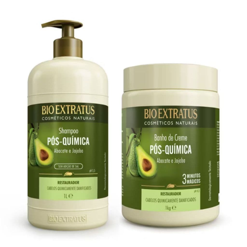 Kit Shampoo e Banho de Creme Pós-Química Bio Extratus - 1L