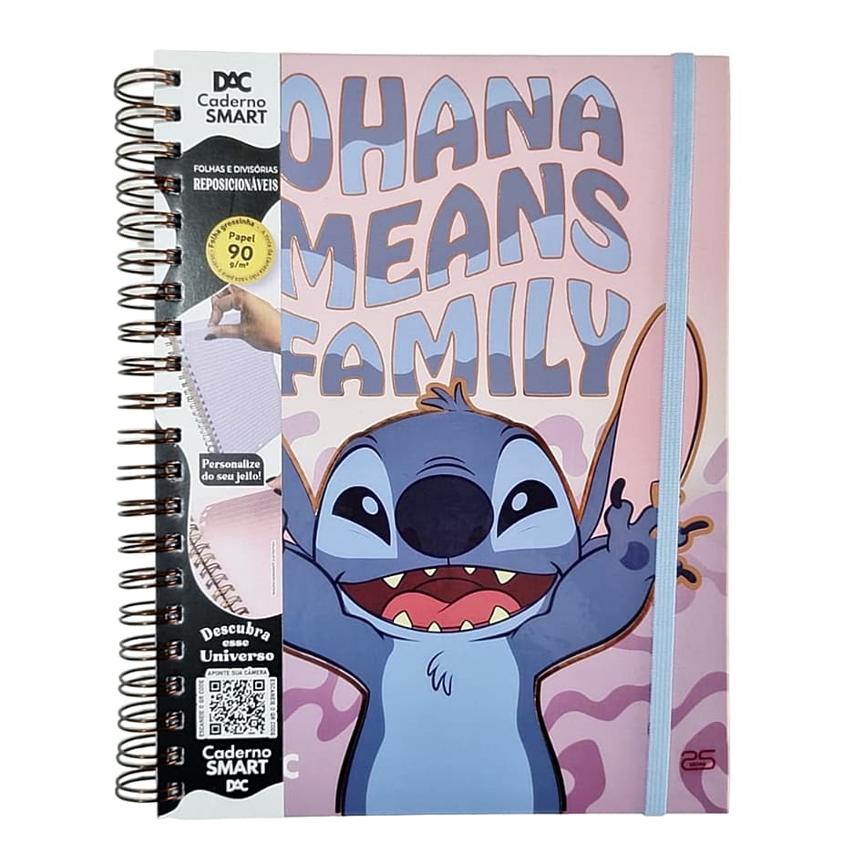 Stitch Caderno Smart 80Fls Grossas Reposicionáveis Univ 5196