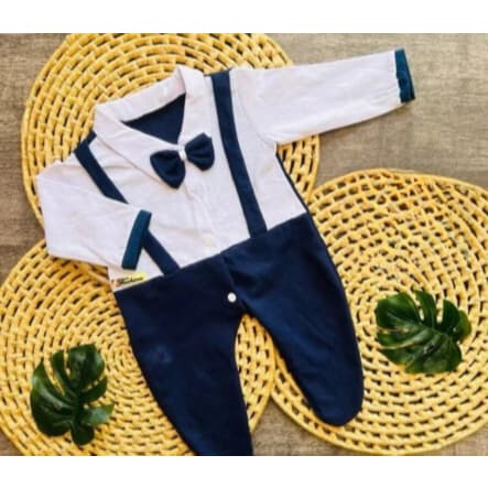 Macacão Social para bebe recém nascido Macacão Curto - 3 meses Saída Maternidade, Batizado
