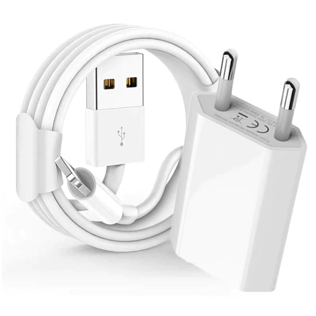Kit Carregador Cabo Usb Rápido Europeu Para iPhone 5/6/7/8/X/11/12 Pro Max