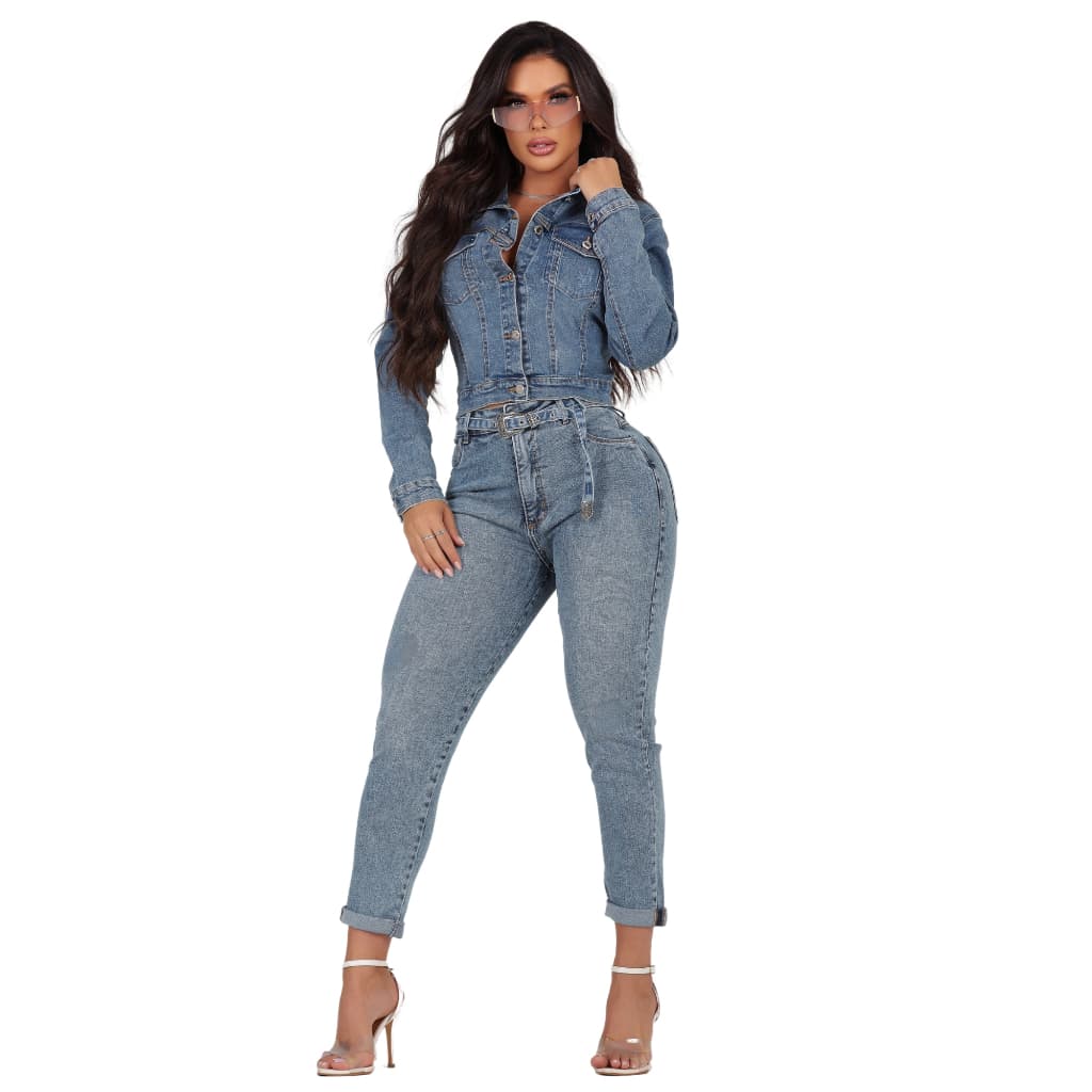 Calca Mom Fit Com Lycra Cintura Alta Modela E Define Cintura com Cintinho