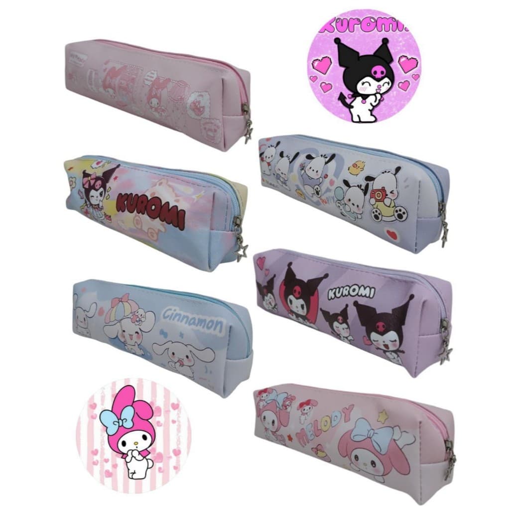 Estojo Papelaria Fofa Kawaii Sanrio Kuromi My Melody Cinnamoroll