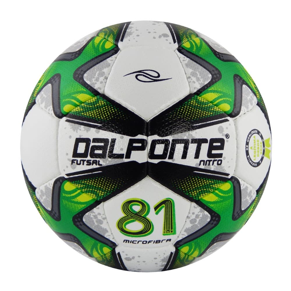 Bola de Futebol Futsal Society Dalponte Nitro Original Branco Verde Grama Sintética Salão MicroFibra