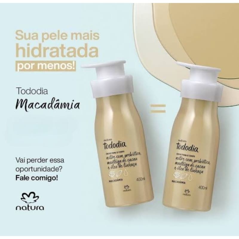 Creme Nutritivo para o Corpo Macadâmia Natura Tododia 400 ml.