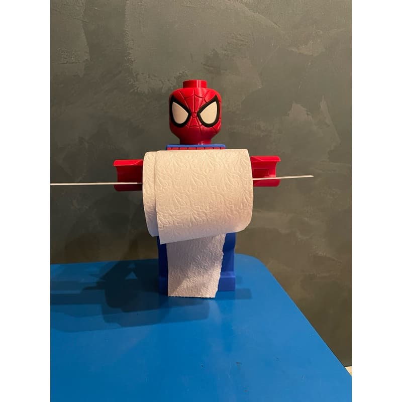 Suporte para papel higiênico tipo Lego Homem Aranha