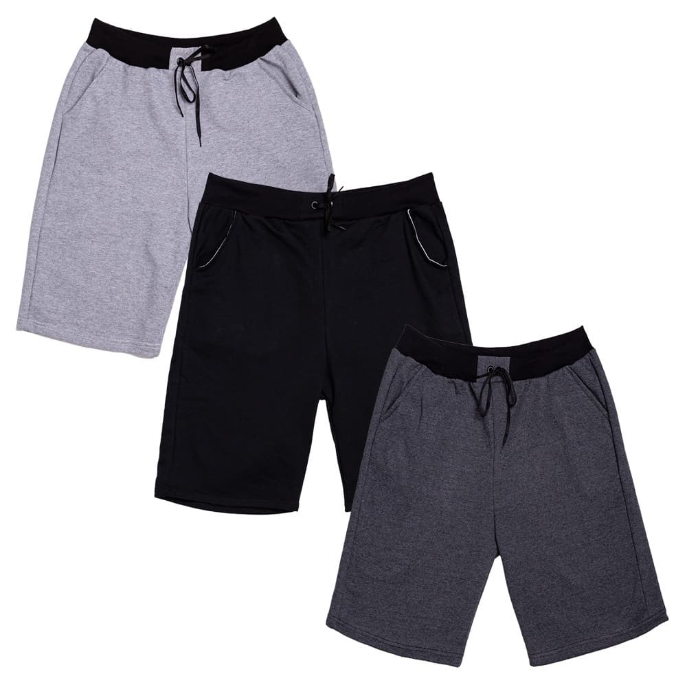 Kit 3 Bermudas Moletom Masculina Casual Básica Com Amarração Shorts Treino Academia