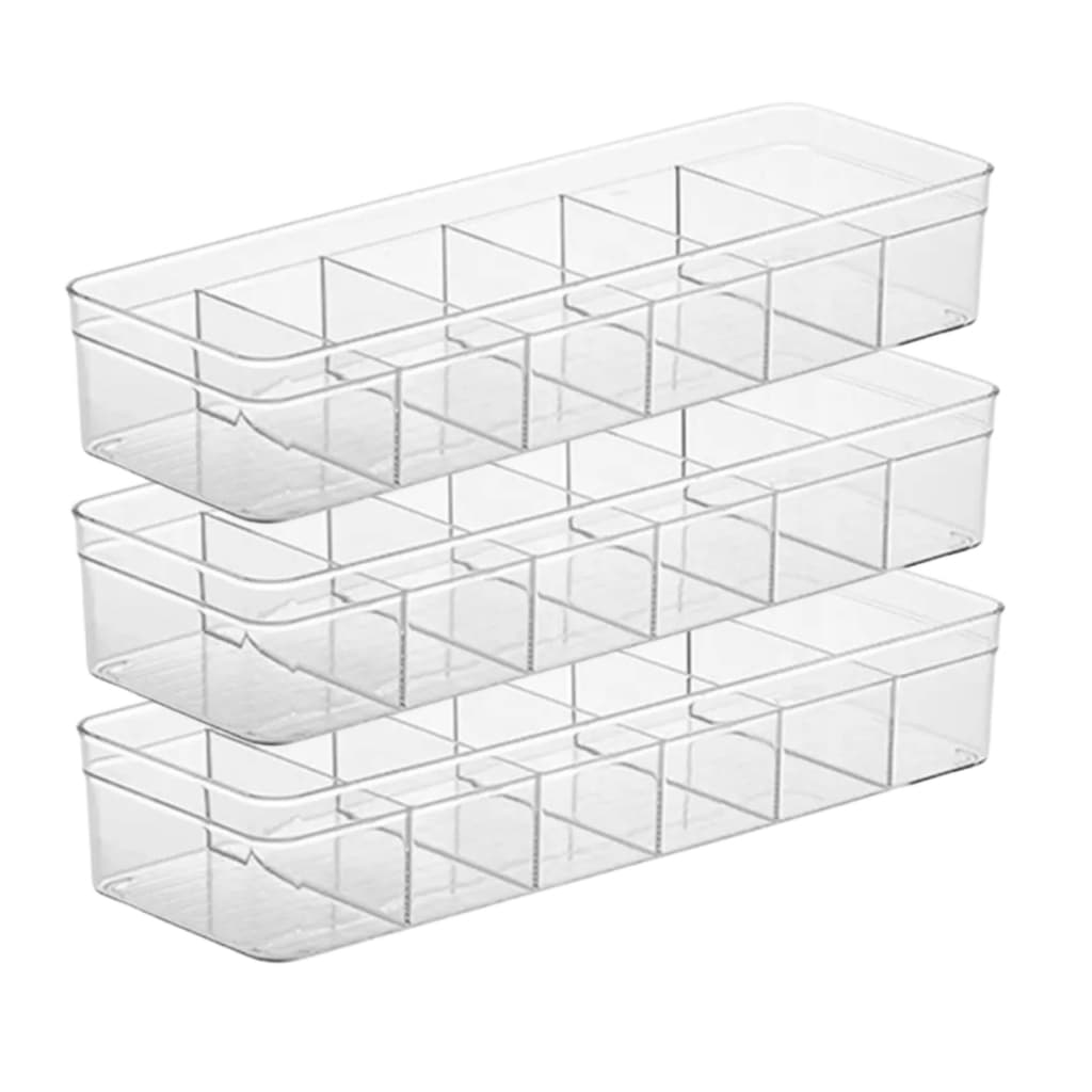 Kit 3 Organizadores De Armários 6 Divisórias Acrílico Closet