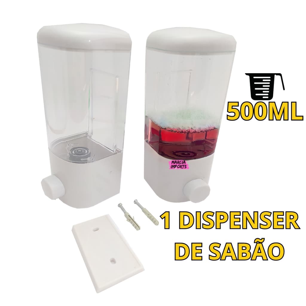 Dispenser de Parede Porta Sabão Detergente Com Ventosa Dispenser p Álcool em Gel