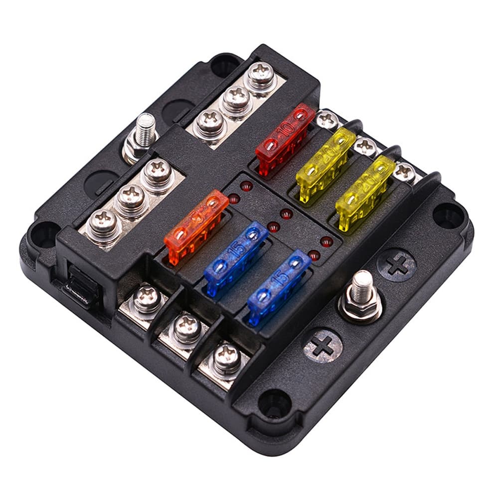 Caixa 6 Porta Fusível Com Luz Indicadora Led Universal