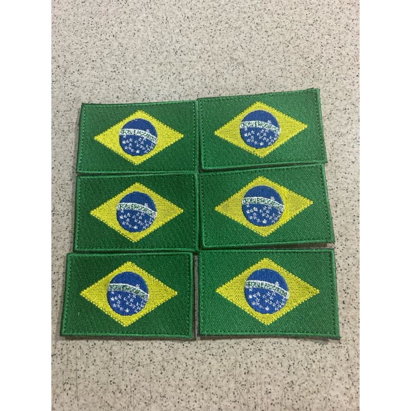 Bandeira do Brasil bordado com velcro carrapicho 8x5 cm