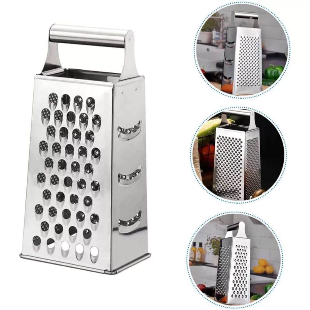 Ralador Aço Inoxidavel 24cm 4 Faces Cortador Fatiador Grande Multiuso Utensilio De Cozinha Ralador De Queijo Legumes Verdura