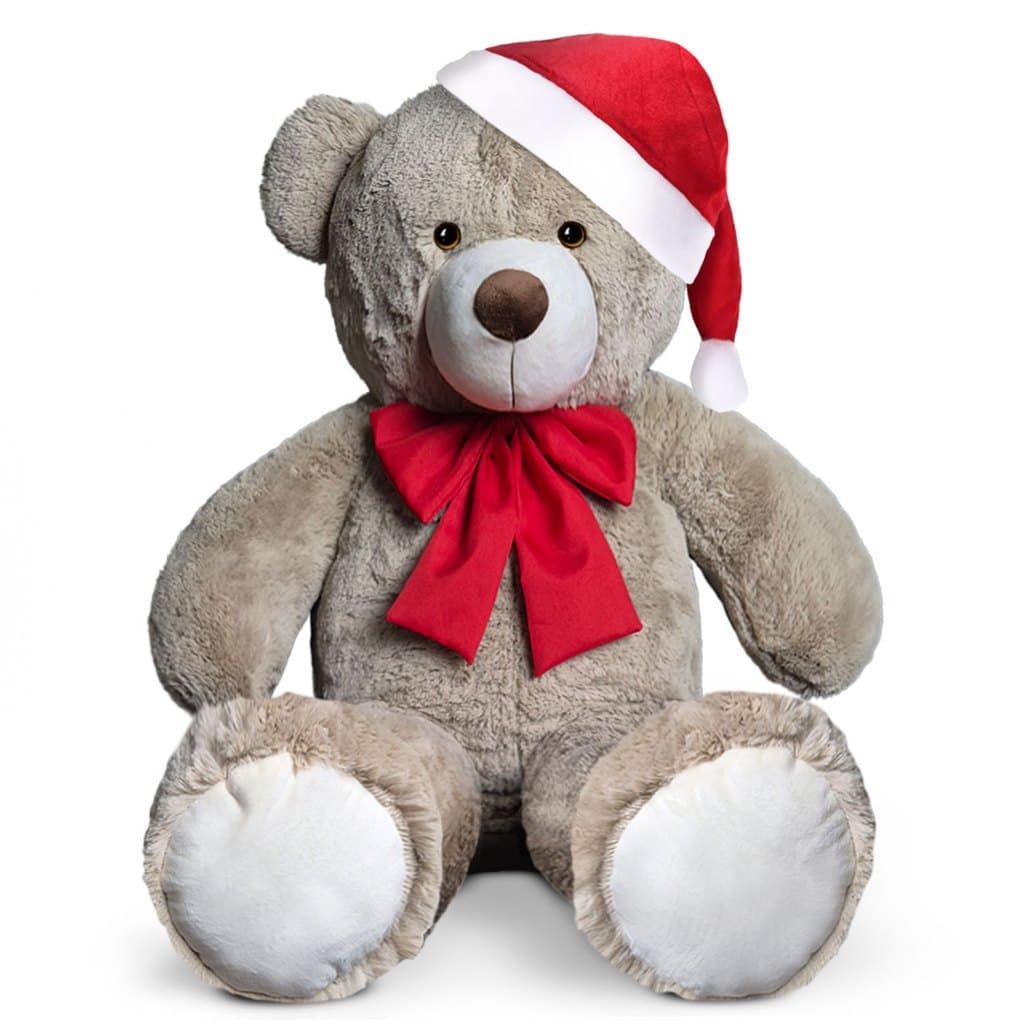 Urso De Pelúcia Natal Decoração Papai Noel Antialérgico 50cm
