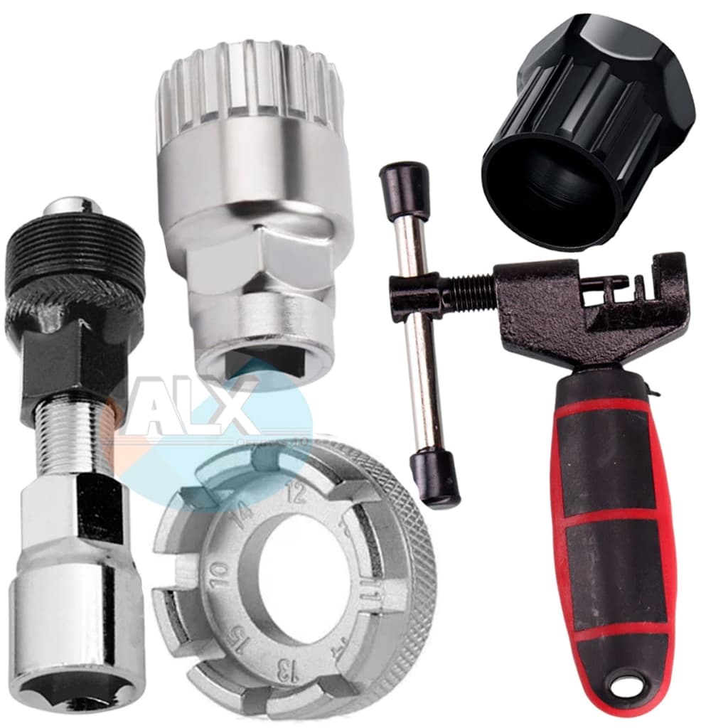 Kit Chaves De Reparo Bike Extrator Pedivela Movimento Central Roda Livre Saca Tira Pino Corrente Bicicleta Chave de Raio