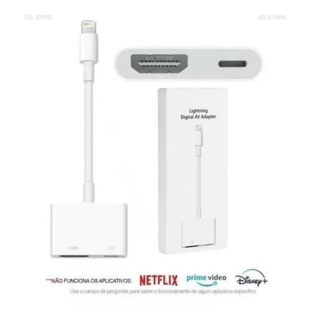 Cabo Adaptador Lightning To Hdmi Para iPhone iPad Na Tv