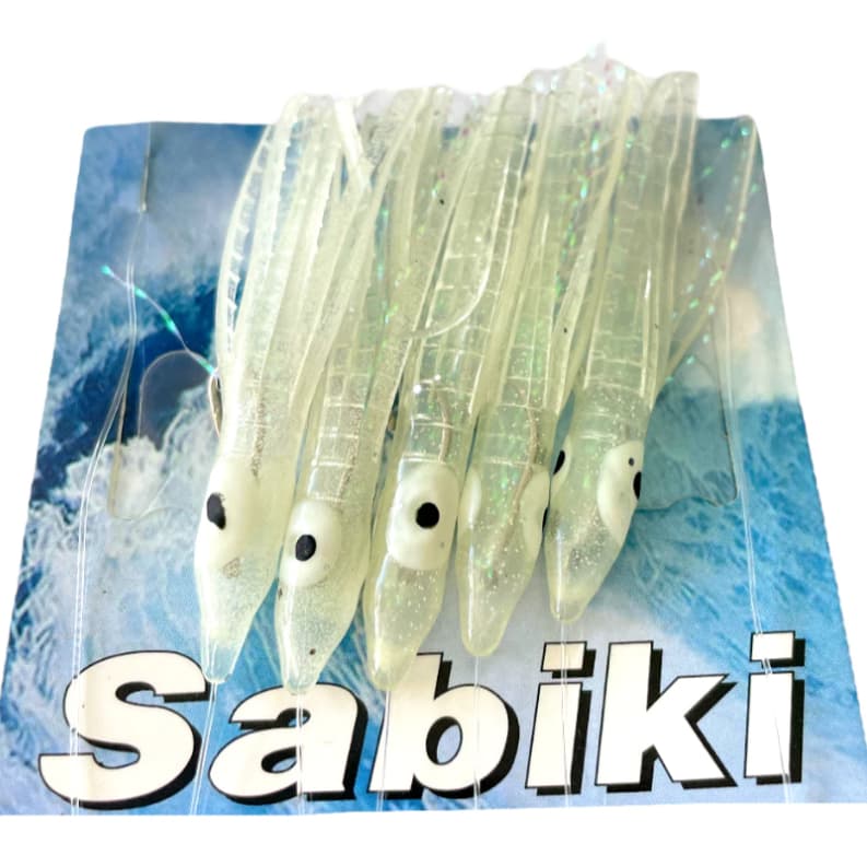 Isca Artificial Sabiki Lula em silicone Luminosa Para Pesca Sahara Tamanhos 12-14-16-18 Disponíveis