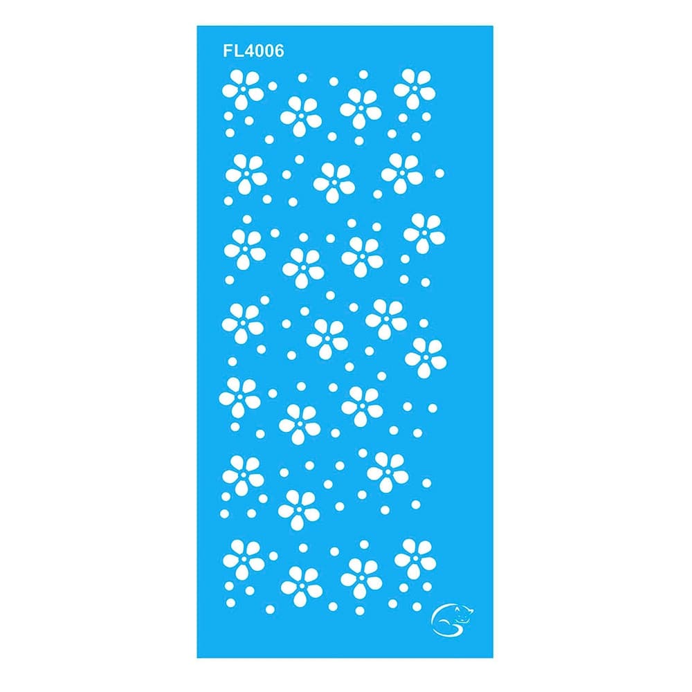 FL4006 - Margarida com Bolinha - 7x15 - Stencil Gatas Arteiras