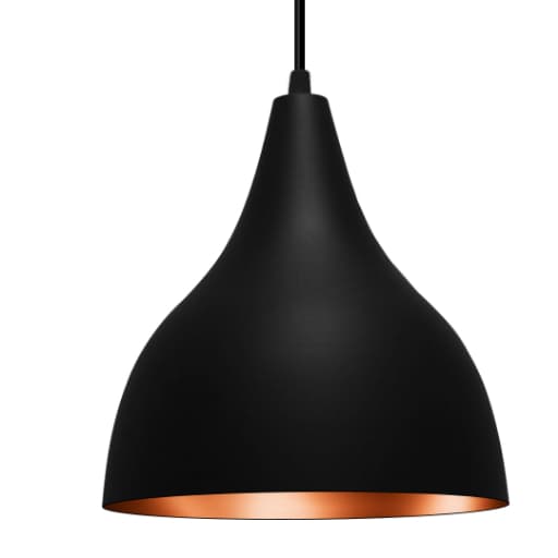 Lustre Pendente Gota ( Preto/ Bronze )