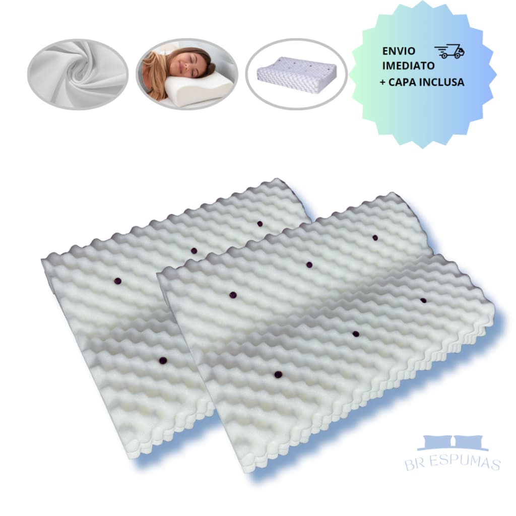 2 Travesseiros CERVICAL Ortopédico Pillow Magnético Infravermelho Terapêutico Antatômico Anti Ronco
