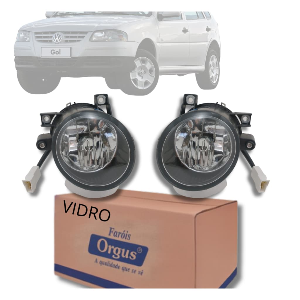 Par Farol De Milha  GOL SAVEIRO G4 05> FOX 04>10 POLO 02>06 - Lente de Vidro - Orgus
