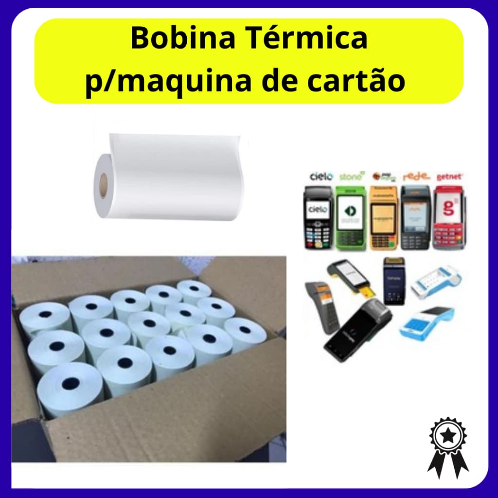 30 Bobinas Térmica 57mm X 16m Bobina Cupom Impressora cartão e mini impressora