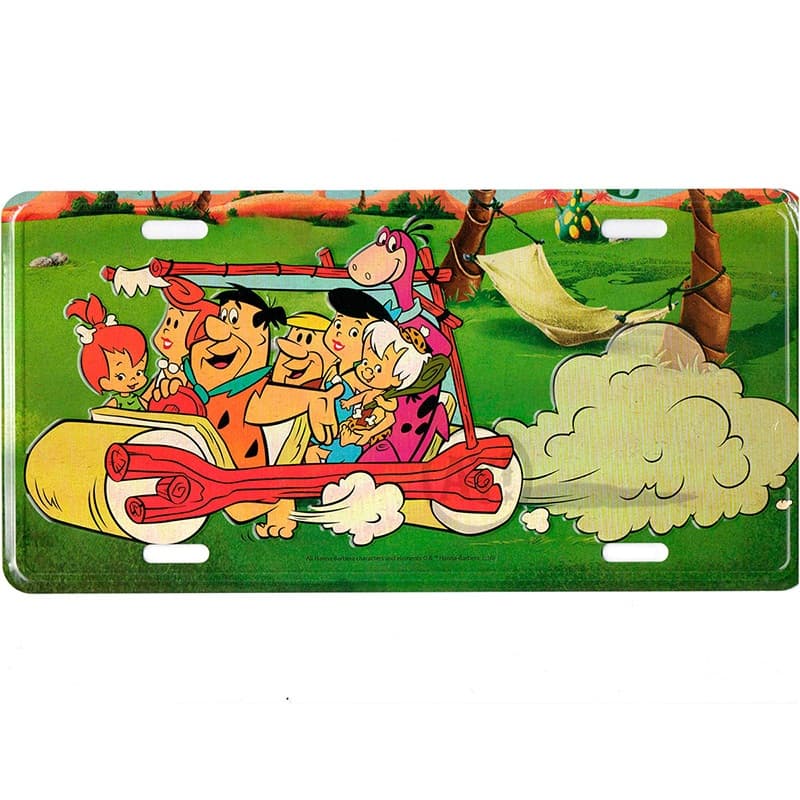 Placa Os Flintstones Em Metal - Alto Relevo 15x30cm licenciada