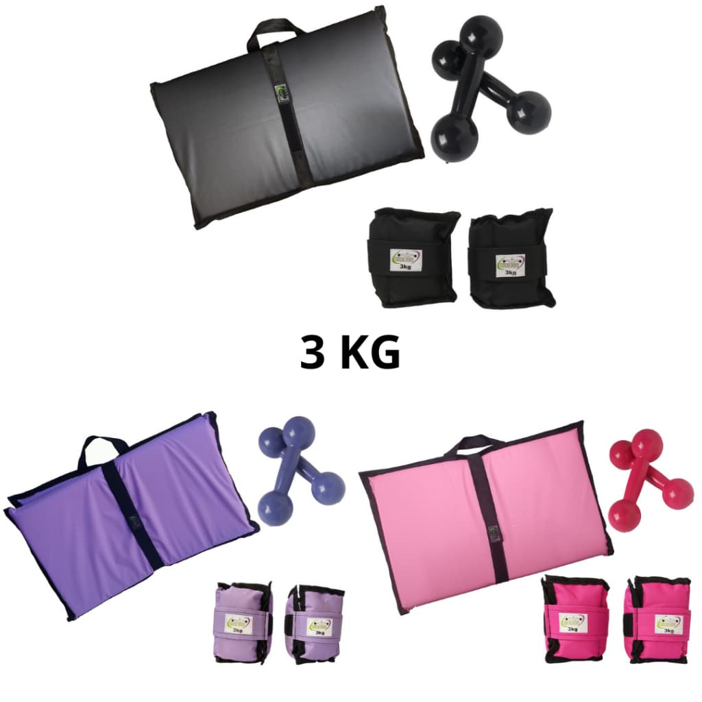Kit Colchonete + Tornozeleira 3 KG + Halteres 3 KG