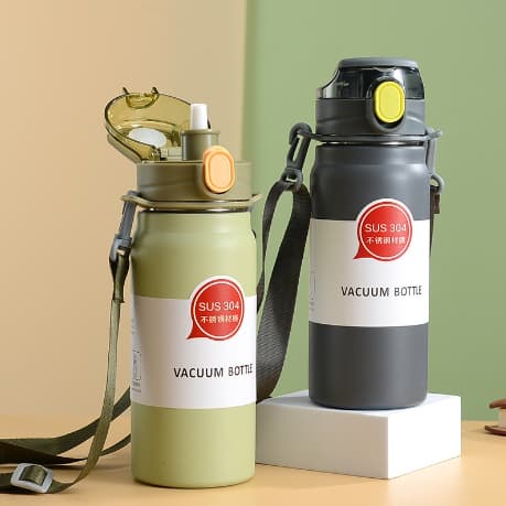 Garrafa térmica esportiva Duplo aço inoxidavel 800ml Com alça