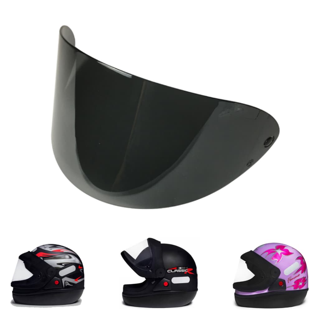 Viseira Capacete Moto Taurus-san Marino Anti Risco Fume 0.8m