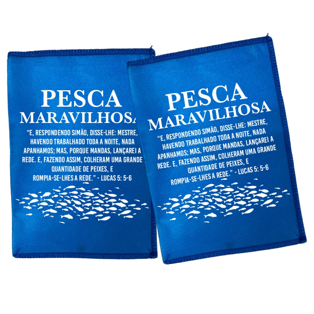 Saquitel TNT - Pesca Maravilhosa Lucas 5 - 16x13cm Bordado Overloque