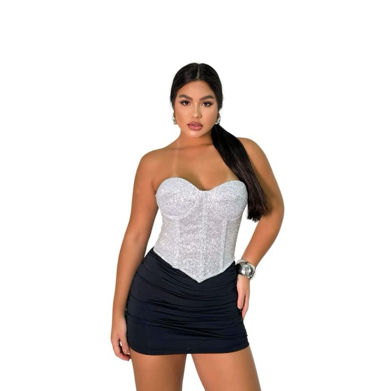 Corset Shine | Corset de Brilho | Carnaval 2026 | fantasia | bloquinho | Glitter | brilho | corselete | look festa