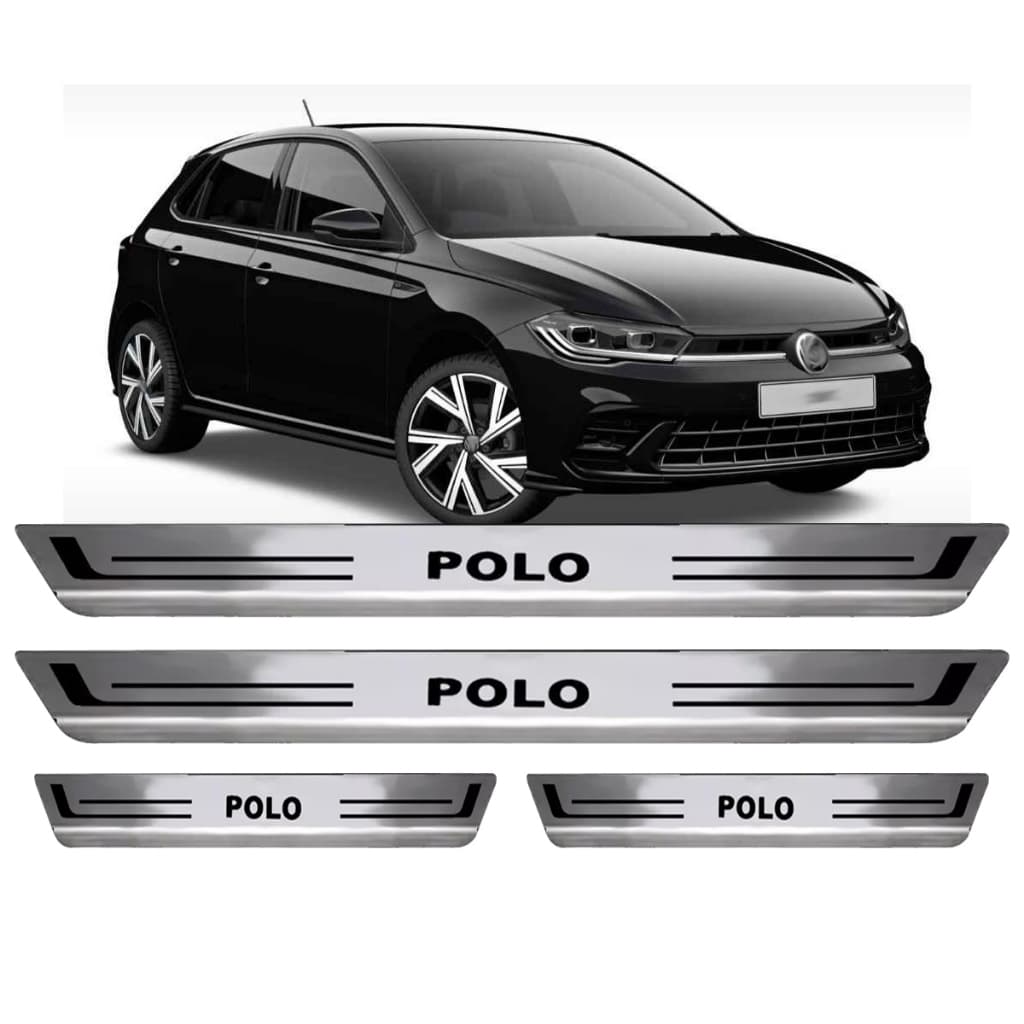 Kit Soleira Protetor Porta Aço Inox Escovado Vw Polo