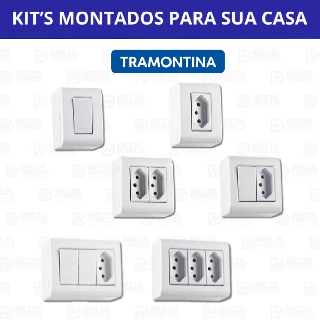 Conjunto Caixa de Sobrepor Tomada e Interruptor LizFlex Tramontina Kit Externo