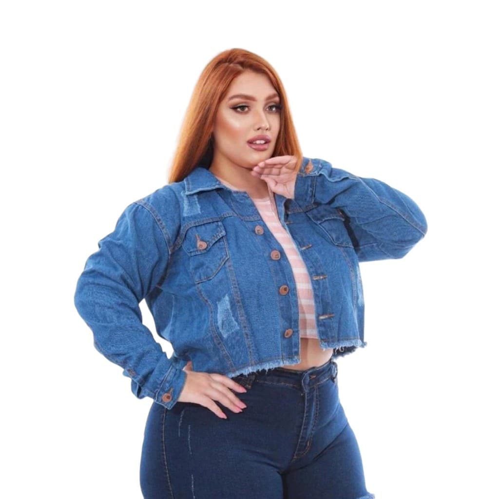 Cropped  Jeans Plus Size Moda Feminina