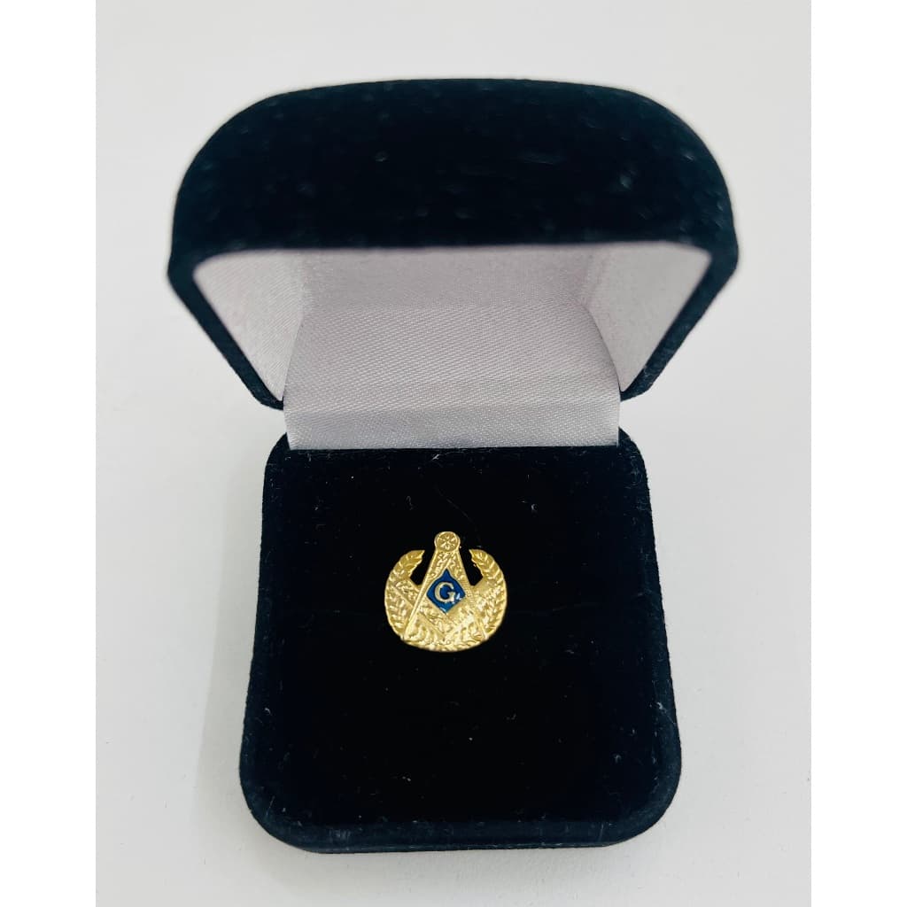 Pin botom  Maçonaria Emblema e Acácia Mestre Dourado