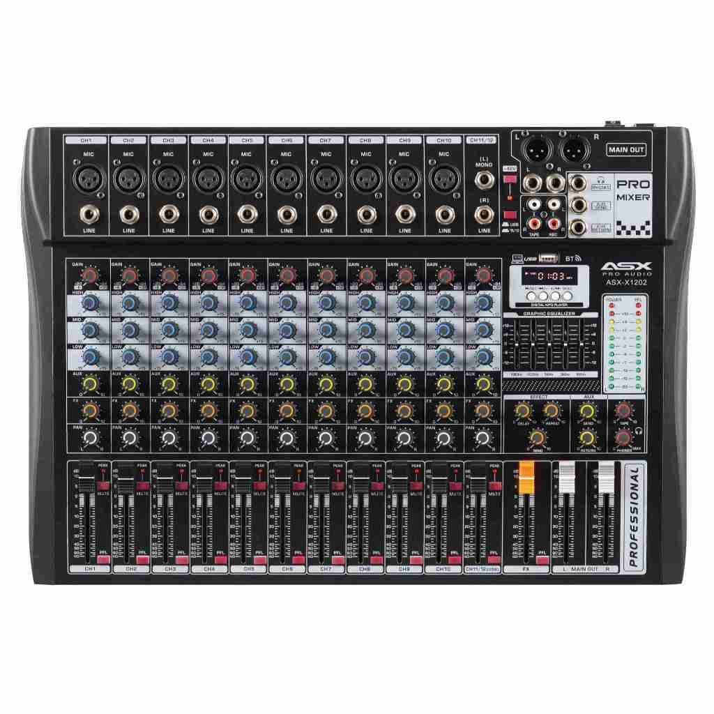 Mesa De Som 12 Canais Asx Com Equalizador Efeito Interface