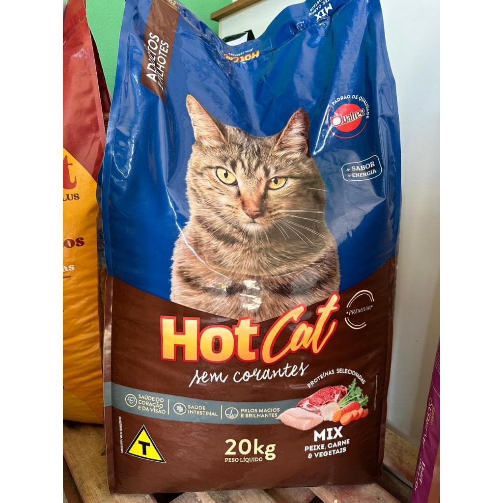 HOT CAT, mix sem corante 20KG | Carne, peixe, e legumes.