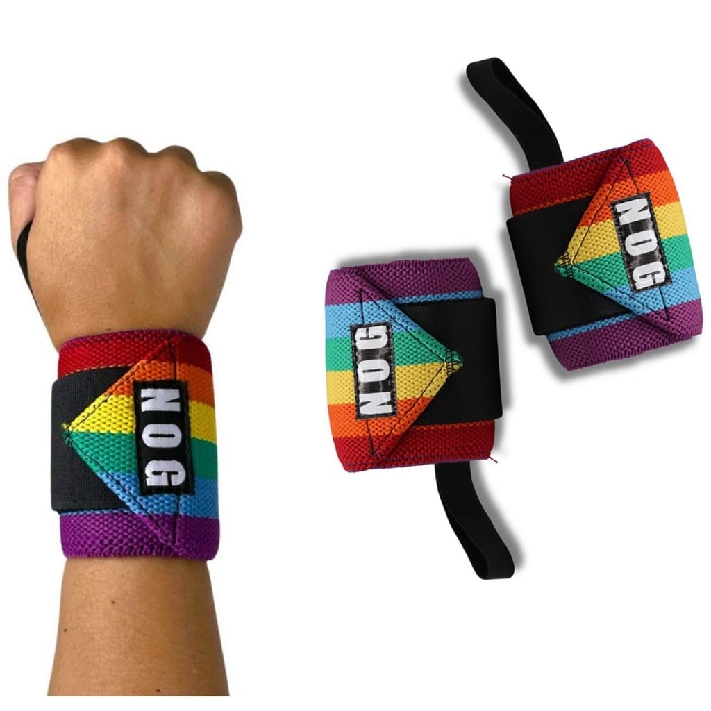 Par de Munhequeira colorida para Crossfit Treino Musculação Pulso grande Proteção