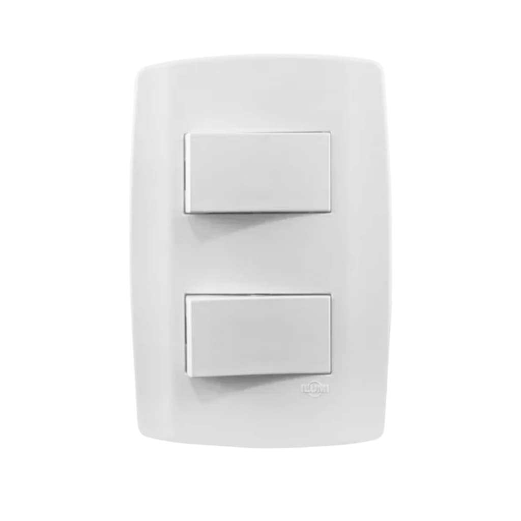 Interruptor Duplo 2 Interruptores Slim Simples 10a Ilumi