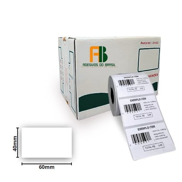 Kit c/ 5 RolosEtiqueta Térmica Balança 60x40(6cm x 4cm) Padrão 21m